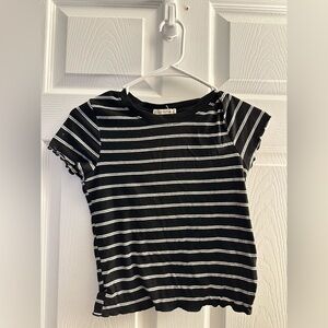 Heart Hips Black and White Striped Top